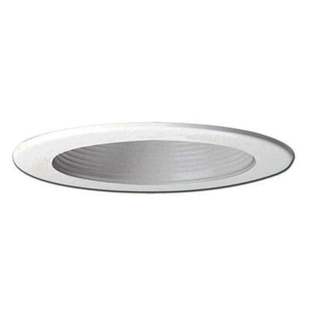 Supershine 4 in. Recessed Lighting Plastic Step Baffle with Trim Ring - White SU147839